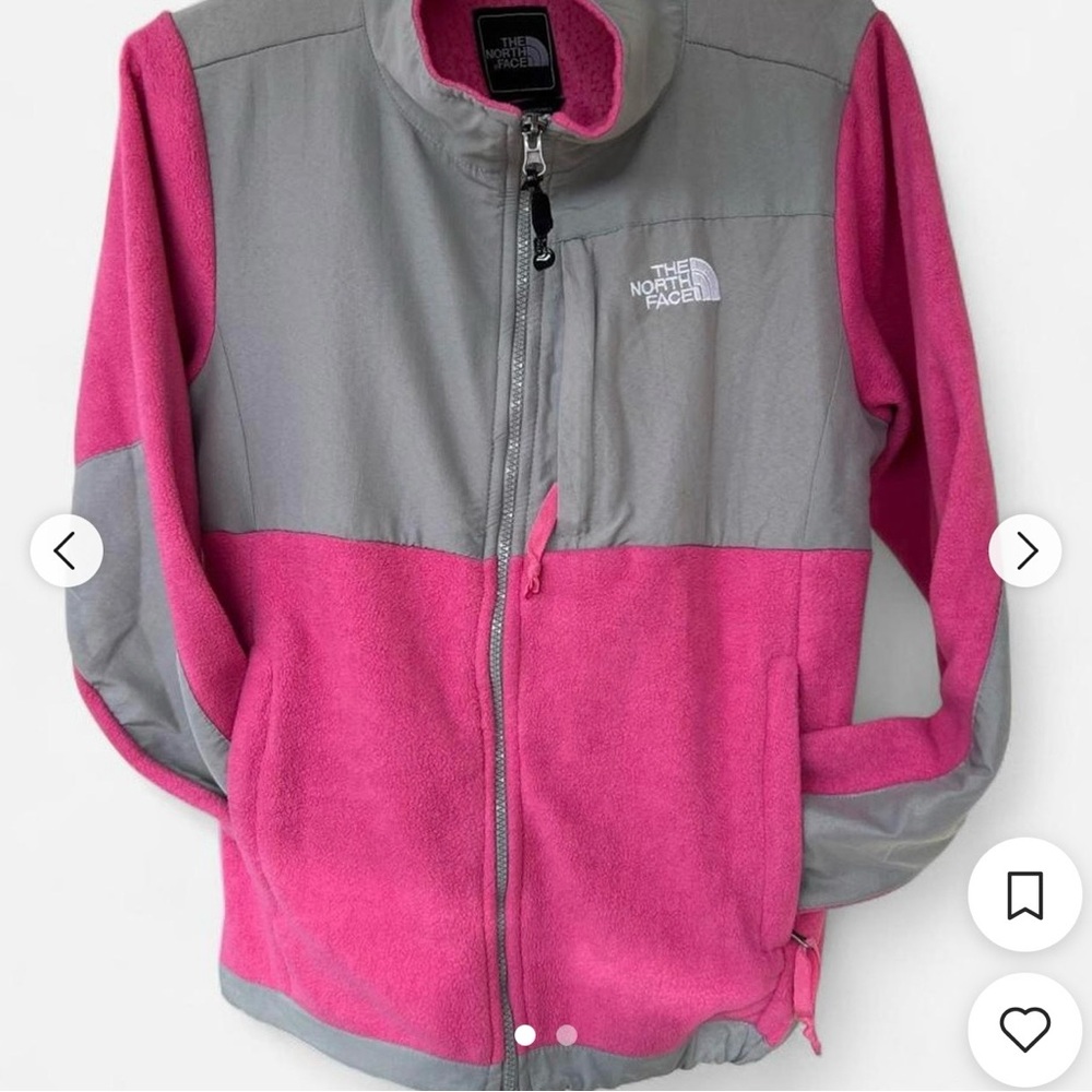 North Face Pink and Gray Fleece Jacket